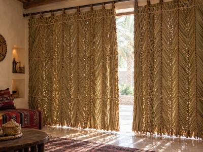 Blinds and curtains from palm fronds